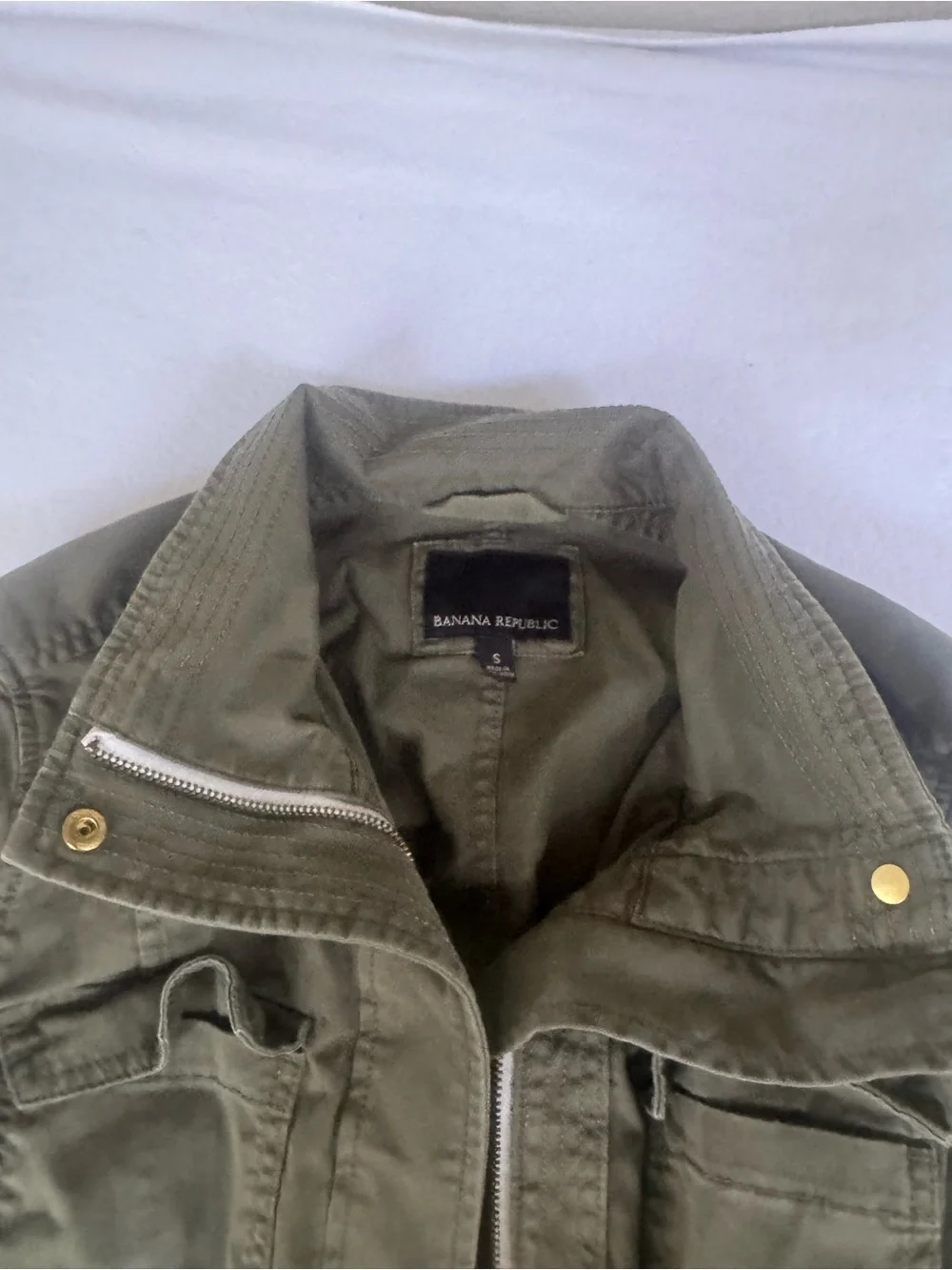 Banana Republic Olive Green Utility Bomber Jacket